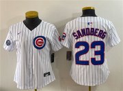 Youth Chicago Cubs #23 Ryne Sandberg White Pinstripe 'Ryne Sandberg Tribute' Vapor Limited V2 Stitched Baseball Jersey Cheap Wholesale