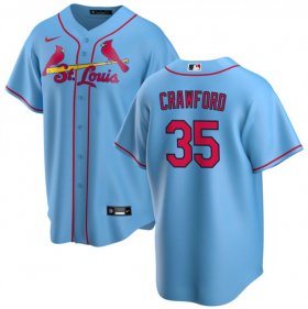 Cheap Men\'s St. Louis Cardinals #35 Brandon Crawford Blue Cool Base Stitched Baseball Jersey