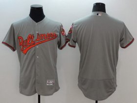 Wholesale Cheap Orioles Blank Grey Flexbase Authentic Collection Stitched MLB Jersey