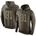 Wholesale Cheap NFL Men's Nike Detroit Lions #81 Calvin Johnson Stitched Green Olive Salute To Service KO Performance Hoodie