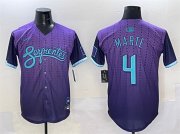 Cheap Men's Arizona Diamondbacks #4 Ketel Marte Purple 2025 City Connect Limited Stitched Baseball Jersey