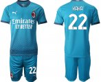 Wholesale Cheap Men 2020-2021 club AC milan away 22 blue Soccer Jerseys