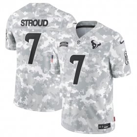 Men\'s Houston Texans #7 C.J. Stroud 2024 Arctic Camo Salute To Service Limited Stitched Football Jersey