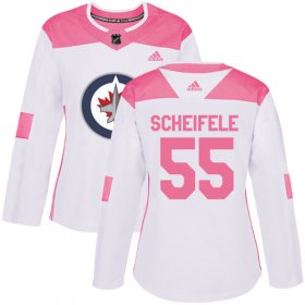 Wholesale Cheap Adidas Jets #55 Mark Scheifele White/Pink Authentic Fashion Women\'s Stitched NHL Jersey