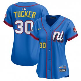 Cheap Women\'s National League #30 Kyle Tucker Blue 2025 All-Star Edition Limited Stitched Baseball Jersey(Run Small)