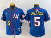 Cheap Youth National League #5 Freddie Freeman Blue 2025 All-Star Edition Limited Stitched Baseball Jersey