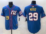 Men's National League #29 James Wood Blue 2025 All-Star Edition Limited Stitched Baseball Jersey Cheap Wholesale
