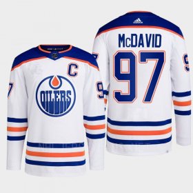 Men\'s Edmonton Oilers #97 Connor McDavid White Adidas Away Stitched Hockey Jersey Cheap