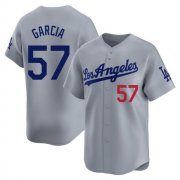 Cheap Men's Los Angeles Dodgers #57 Luis Garcia Grey Cool Base Stitched Baseball Jersey