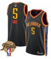 Men's Oklahoma City Thunder #5 Luguentz Dort Black 2024-25 City Edition Stitched Basketball Jersey Cheap