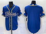 Men's Los Angeles Rams Blank Royal Cool Base Stitched Baseball Jersey Cheap Wholesale