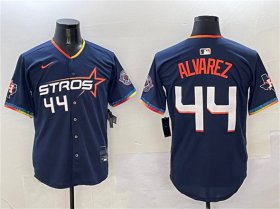 Cheap Men\'s Houston Astros #44 Yordan Alvarez Navy 2025 City Connect With Texas Patch Limited Stitched Baseball Jersey