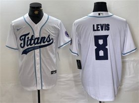Wholesale Cheap Men\'s Tennessee Titans #8 Will Levis White With Patch Cool Base Stitched Baseball Jersey
