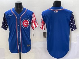 Men\'s Chicago Cubs Blank Royal 2025 Independence Day Vapor Premier Limited Stitched Baseball Jersey