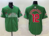 Men's Philadelphia Phillies #12 Kyle Schwarber Green Phanatic Limited Stitched Jersey Cheap