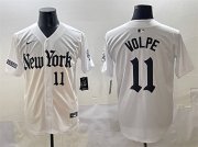 Men's New York Yankees #11 Anthony Volpe White 'Gothic Legacy Edition' Vapor Premier Limited Stitched Baseball Jersey