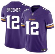 Men's Minnesota Vikings #12 Max Brosmer Purple 2025 F.U.S.E. Vapor Untouchable Limited Football Stitched Jersey Cheap Wholesale