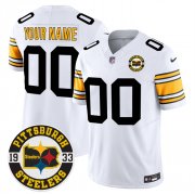 Men's Pittsburgh Steelers Throwback 1933 Patch white Vapor Limited All Stitched Jerseys Cheap Wholesale