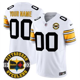 Men\'s Pittsburgh Steelers Throwback 1933 Patch white Vapor Limited All Stitched Jerseys Cheap Wholesale