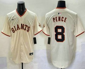 Men\'s San Francisco Giants #8 Hunter Pence Cream Limited Stitched Jersey