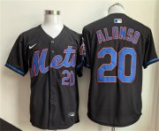 Men's New York Mets #20 Pete Alonso Black 2025 Stitched Baseball Jersey Cheap Wholesale