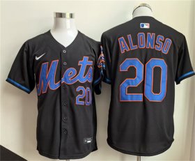 Men\'s New York Mets #20 Pete Alonso Black 2025 Stitched Baseball Jersey Cheap Wholesale