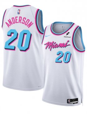 Cheap Men\'s Miami Heat #20 Kyle Anderson White 2025 City Edition Stitched Basketball Jersey