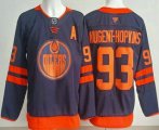 Cheap Men's Edmonton Oilers #93 Ryan Nugent Hopkins Navy Authentic Jersey