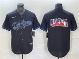 Cheap Men's Los Angeles Dodgers Team Big Logo Black Fashion Stitched Baseball Jerseys
