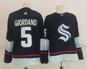Wholesale Cheap Men\'s Seattle Kraken #5 Mark Giordano Navy Blue Adidas Stitched NHL Jersey