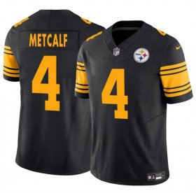 Cheap Men\'s Pittsburgh Steelers #4 DK Metcalf Black 2025 F.U.S.E. Color Rush Vapor Untouchable Limited Football Stitched Jersey