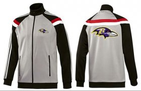 Wholesale Cheap NFL Baltimore Ravens Team Logo Jacket Grey