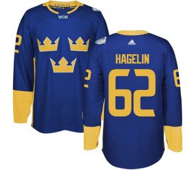 Wholesale Cheap Team Sweden #62 Carl Hagelin Blue 2016 World Cup Stitched NHL Jersey