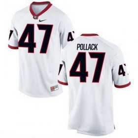 Wholesale Cheap Men\'s Georgia Bulldogs #47 David Pollack White Stitched College Football 2016 Nike NCAA Jerse