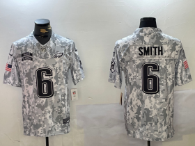 Cheap Men\'s Philadelphia Eagles #6 DeVonta Smith Arctic Camo 2024 FUSE Salute to Service Limited Stitched Jersey