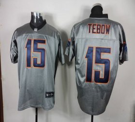 Wholesale Cheap Broncos #15 Tim Tebow Grey Shadow Stitched NFL Jersey