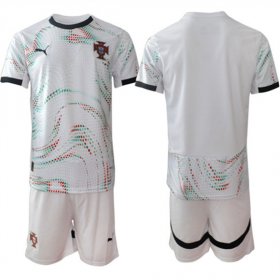 Cheap Men\'s Portugal Team Blank 2025 White Away Soccer Jersey Suit