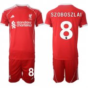 Men's Liverpool #8 Dominik Szoboszlai 2025 Red Home Soccer Jersey Suit