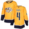 Wholesale Cheap Adidas Predators #4 Ryan Ellis Yellow Home Authentic Stitched NHL Jersey