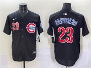 Cheap Men's Chicago Cubs #23 Ryne Sandberg Black Limited Stitched Baseball Jersey