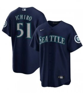 Men\'s Seattle Mariners #51 Ichiro Suzuki Navy Cool Base Stitched Baseball Jersey Cheap