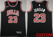 Cheap Men's nike chicago bulls Customized swingman black nba jersey