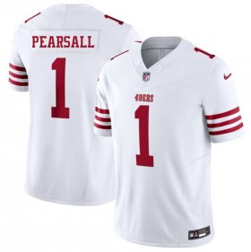 Men\'s San Francisco 49ers #1 Ricky Pearsall White 2025 F.U.S.E. Vapor Untouchable Limited Football Stitched Jersey Cheap