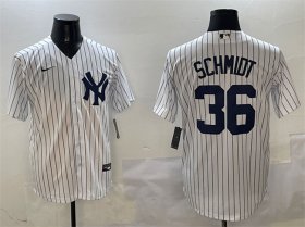 Men\'s New York Yankees #36 Clarke Schmidt White Cool Base Stitched Baseball Jersey Cheap