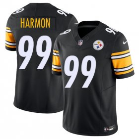 Cheap Men\'s Pittsburgh Steelers #99 Derrick Harmon Black 2025 Draft F.U.S.E. Vapor Limited Football Stitched Jersey