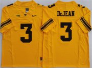 Cheap Men's Iowa Hawkeyes #3 Cooper DeJean Yellow F.U.S.E. Stitched Jersey