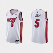 Wholesale Cheap Men's Miami Heat #5 Nikola Jovic 2022 White Stitched Basketball Jersey