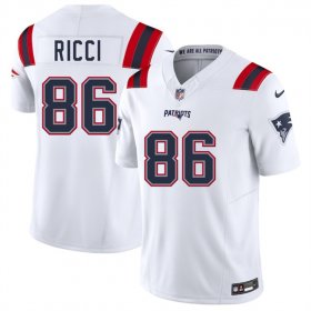 Men\'s New England Patriots #86 Giovanni Ricci White 2025 F.U.S.E. Vapor Limited Football Stitched Jersey Cheap