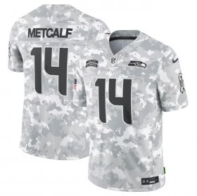 Men\'s Seattle Seahawks #14 DK Metcalf 2024 Arctic Camo Salute To Service Limited Stitched Football Jersey