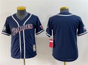 Cheap Youth San Diego Padres Blank Navy Throwback With Patch Stitched Baseball Jersey